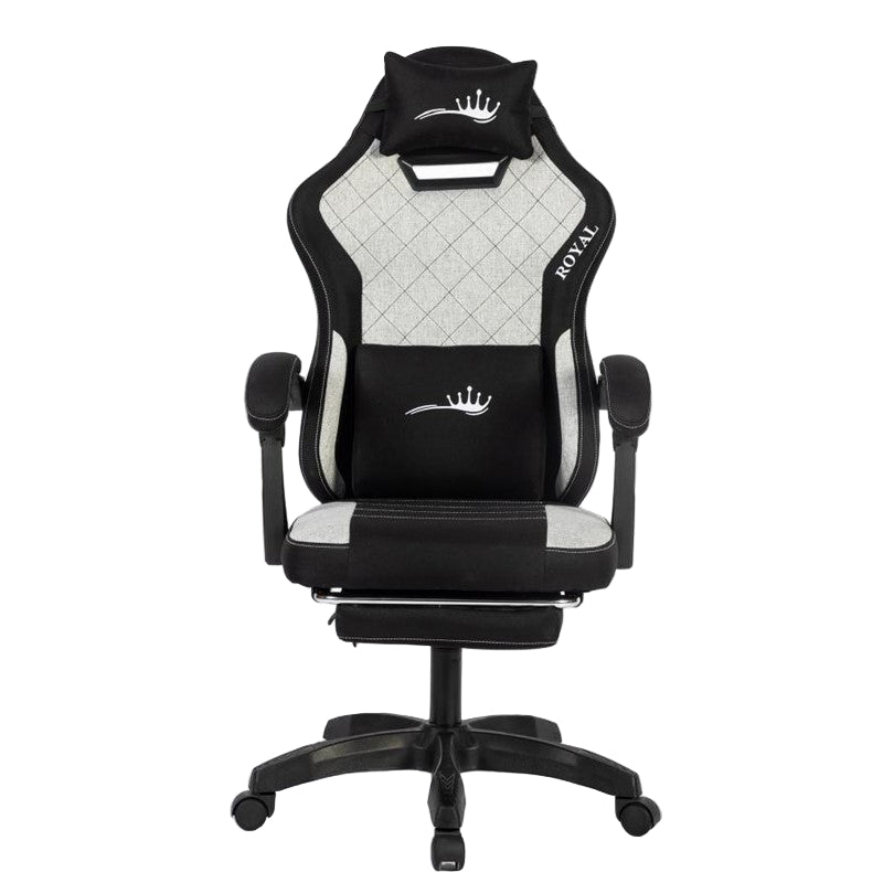 Royal King Gaming Chair with Footrest - Grey/Black Royal King Gaming Chair with Footrest - Grey/Black
